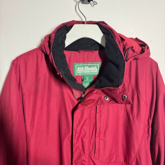 L.L.Bean Men's Performance Fleece-Lined Windbreaker Jacket M Red Gorpcore Outdoo - Picture 4 of 12